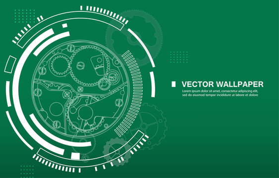 Modern vector luxury mechanical  clock technology background