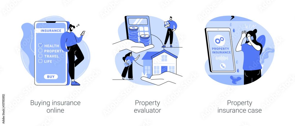 Poster insurance services isolated cartoon vector illustrations se