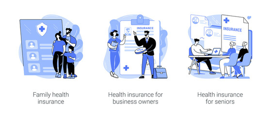 Health insurance isolated cartoon vector illustrations se