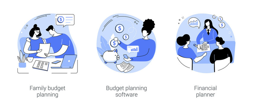 Budget planning isolated cartoon vector illustrations se