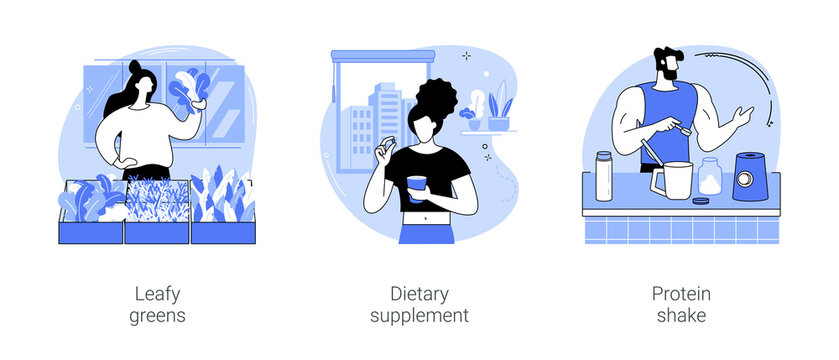 Nutrition supplements isolated cartoon vector illustrations se