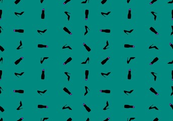 Woman seamless shoes and lipstick pattern for wrapping paper and clothes print and notebooks and shops and hobbies