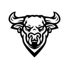 Fototapeta premium bull esport logo Illustration line art