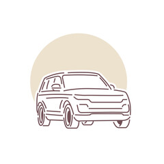 car luxury line art Illustration