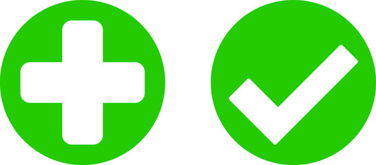 Obraz premium Cross and Check mark symbol icon vector illustration.eps