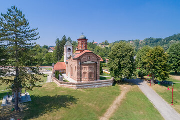 Naklejka premium Lelic - famous monastery near Valjevo, West Serbia