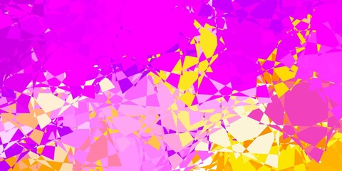 Light Pink, Yellow vector background with polygonal forms.