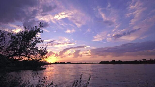 Sunset Over The River Golden Hour Washington Columbia Point Colorful Clouds Calm And Relaxing Water Cotton Candy Colorful Sky