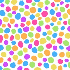 Rainbow watercolor texture. Wet paint background. Abstract and funny artwork. Squared pattern. Scrapbook digital paper. Vibran acrylic brush strokes. Colorful confetti. Paint dots.