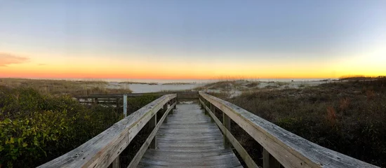 Foto op Plexiglas wide sunset beach view © Amy
