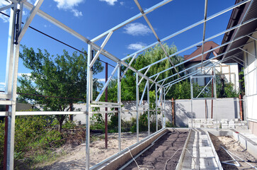 Fototapeta na wymiar Greenhouse montage. 