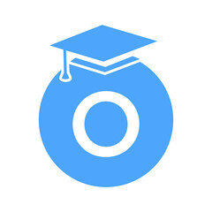 Letter O Education Logo Template. Education Logotype Concept With Educational Graduation Hat