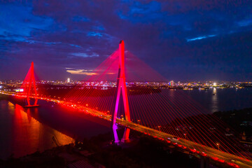 Can Tho bridge at night is beautiful and splendid in the night lights