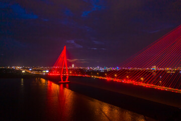 Can Tho bridge at night is beautiful and splendid in the night lights