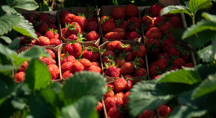 Ripe red strawberries. Strawberry background.