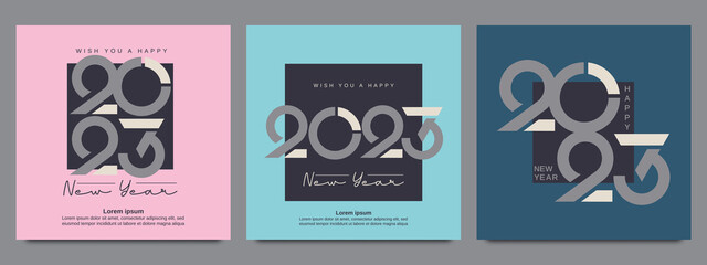 2023 new year modern design template - obrazy, fototapety, plakaty