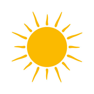 Drawing Sun Vector Icon Animated Clipart Illustration in white background