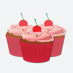 strawberry cake sweet food vector illustration design