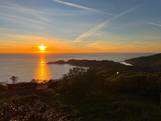 Sunset over Pacific Ocean from San Francisco