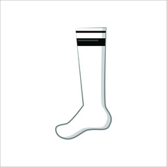 Stylish long sock on white background