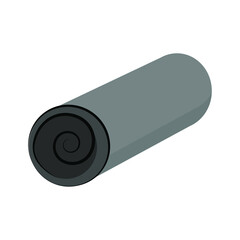 Black tourist's mat on white background