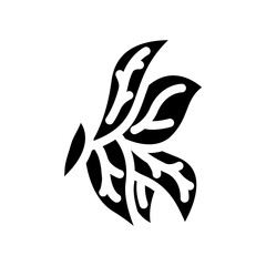 leaf wing glyph icon vector. leaf wing sign. isolated symbol illustration