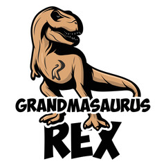 Grandmasaurus Rex , Dinosaur vintage T-Shirt design