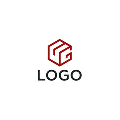 Abstract initial letters UG, GU logo design with line graphic vector