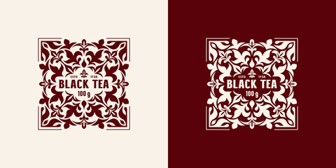 Template decorative label for tea