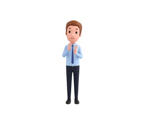 Businessman character applauding in 3d rendering.