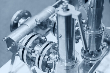 Closeup industry Auto shut-off valve on oil or gas pipe