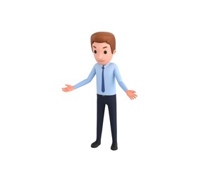Businessman character Unhappy sad disappointed in 3d rendering.