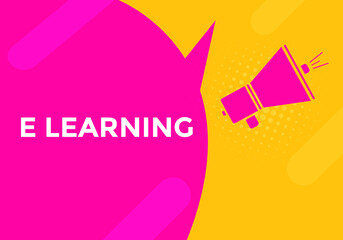 E learning Colorful web banner. vector illustration. E learning sign icon.
