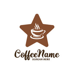 Star Coffee Logo Design Template. Coffee Star logo concept vector. Creative Icon Symbol