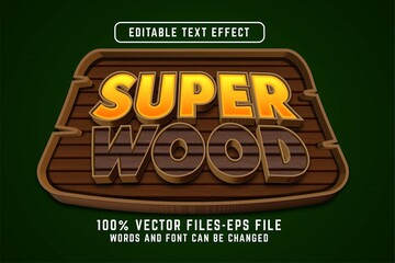 super wood 3d realistic text effect premium vectors