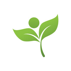 Green leaf illustration nature logo design