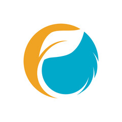 Green leaf illustration nature logo design