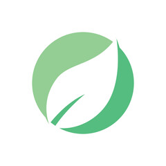 Green leaf illustration nature logo design