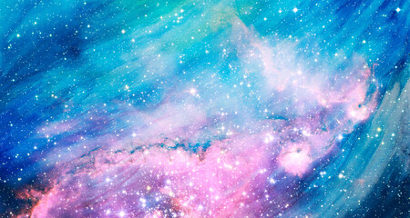 Deep space. Stars and far galaxies. Wallpaper background. Sci-fi space wallpaper. Elements of this...