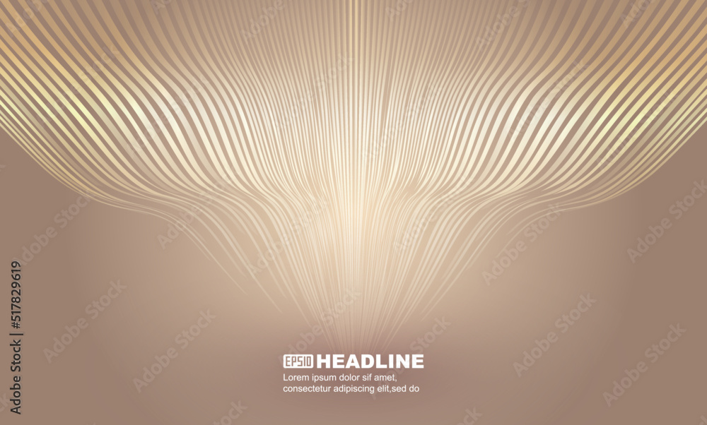 Aufkleber symmetrical wavy golden lines converge from top to bottom abstract texture background