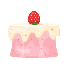 A delicate strawberry cake with plenty of cream