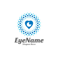 Love Eye Logo Design Template. Eye Love logo concept vector. Creative Icon Symbol