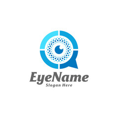 Chat Eye Logo Design Template. Eye Chat logo concept vector. Creative Icon Symbol