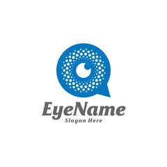 Chat Eye Logo Design Template. Eye Chat logo concept vector. Creative Icon Symbol