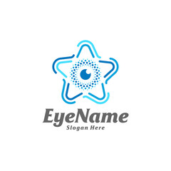 Star Eye Logo Design Template. Eye Star logo concept vector. Creative Icon Symbol