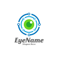 Tech Eye Logo Design Template. Eye Tech logo concept vector. Creative Icon Symbol