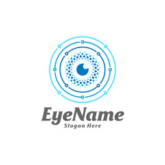 Obraz na płótnie Canvas Tech Eye Logo Design Template. Eye Tech logo concept vector. Creative Icon Symbol