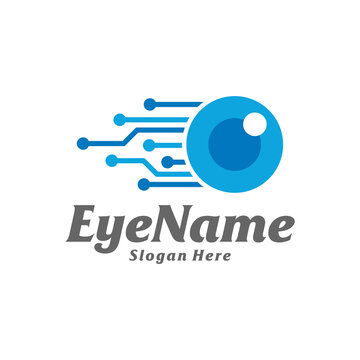 Tech Eye Logo Design Template. Eye Tech logo concept vector. Creative Icon Symbol