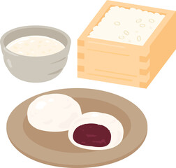 酒まんじゅうと米麹、酒種