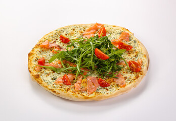 Italian Pizza with salmon and cheese